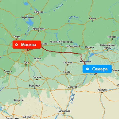 Грузоперевозки Москва — Самара