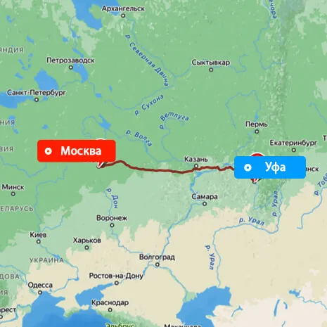 Грузоперевозки Москва — Уфа
