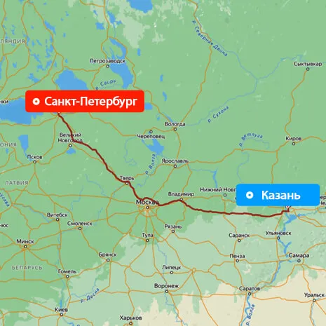 Грузоперевозки Санкт-Петербург — Казань