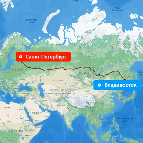 Грузоперевозки Санкт-Петербург — Владивосток